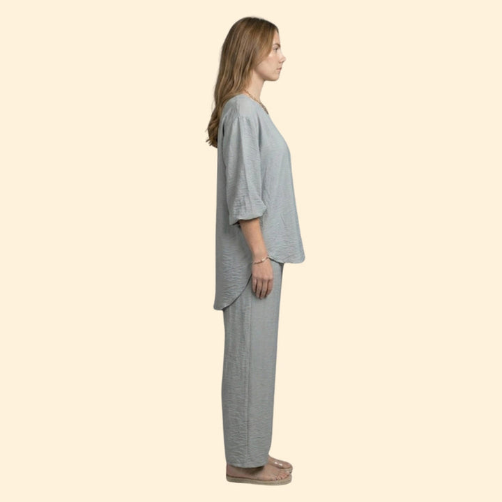 Women’s Two-Piece Set with Loose Fit Top