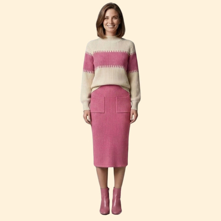 Women’s Two-Piece Set with Ribbed Sweater