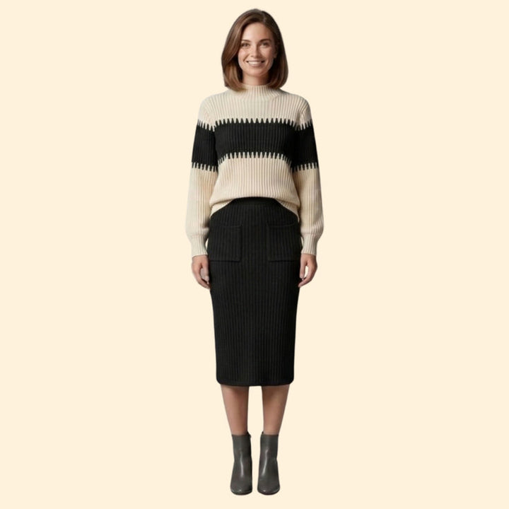 Women’s Two-Piece Set with Ribbed Sweater
