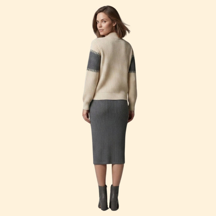 Women’s Two-Piece Set with Ribbed Sweater