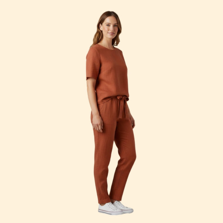 Women’s Two-Piece Set with Short Sleeve Top