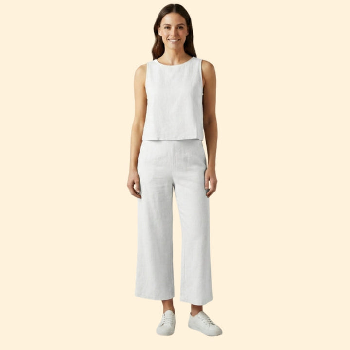 Women’s Two-Piece Set with Sleeveless Top