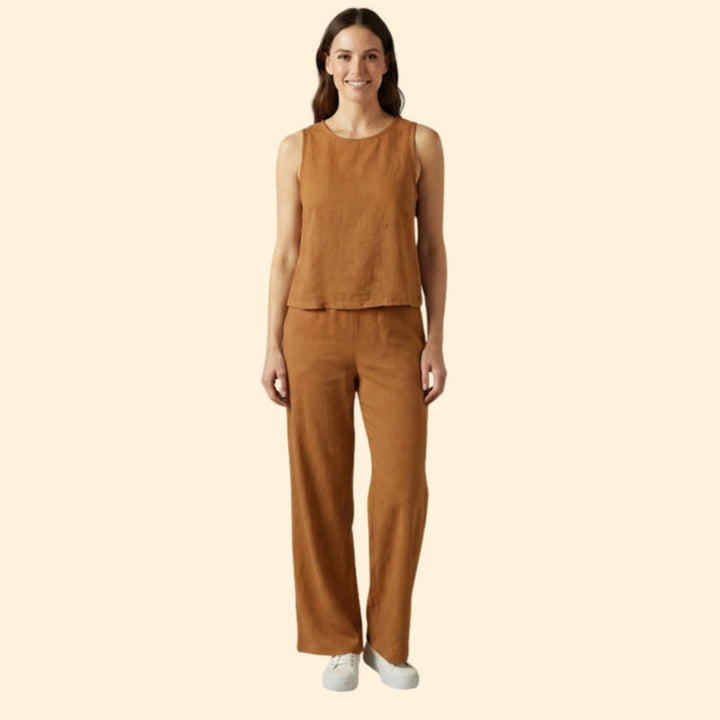Women’s Two-Piece Set with Sleeveless Top