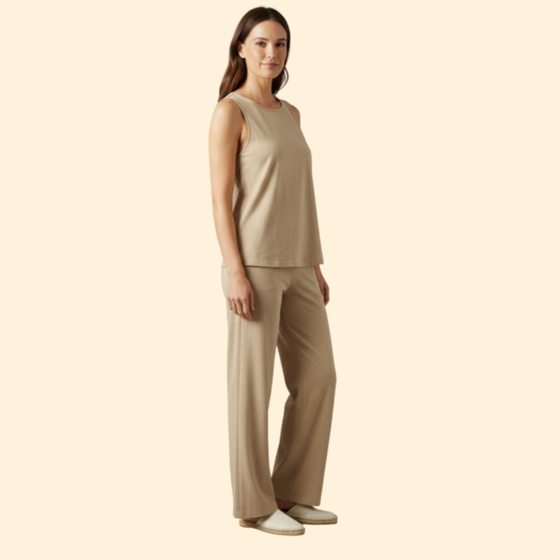 Women’s Two-Piece Set with Sleeveless Top