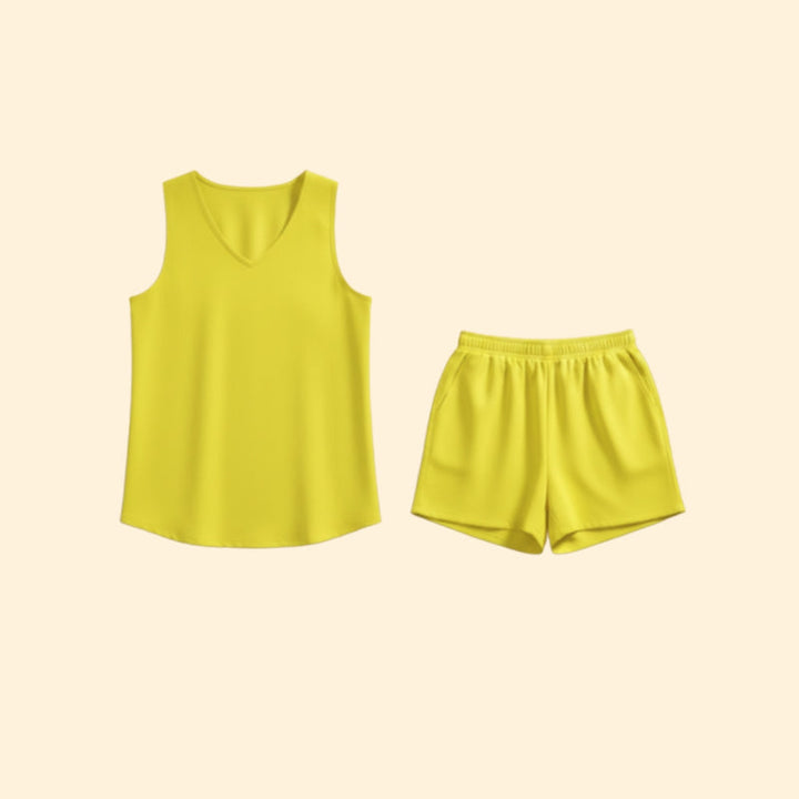 Women’s Two-Piece Set with Sleeveless Top and Shorts
