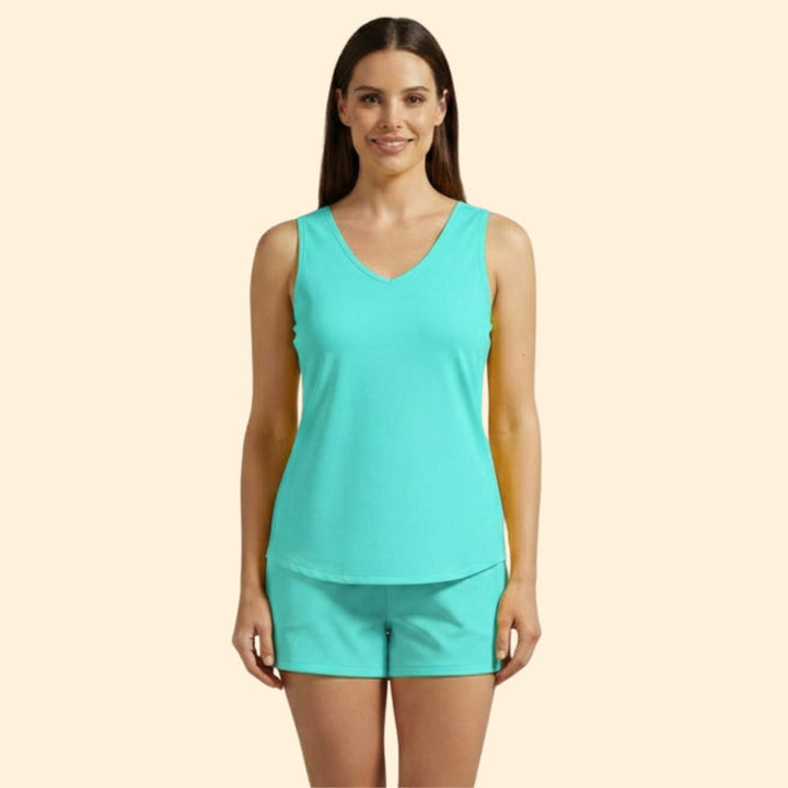Women’s Two-Piece Set with Sleeveless Top and Shorts