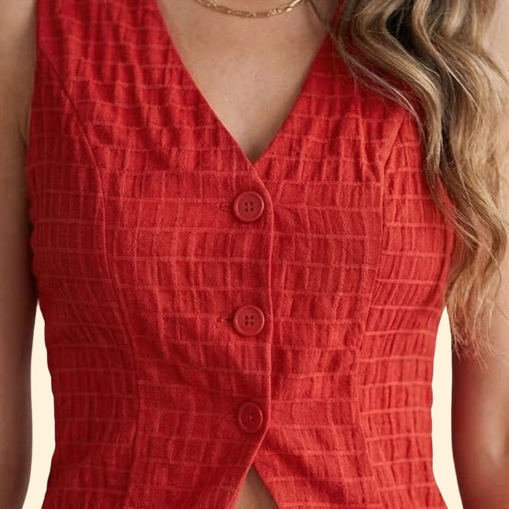 Women’s Two-Piece Set with Textured Top