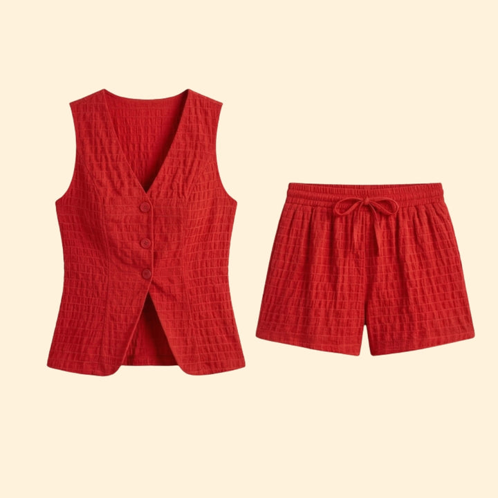Women’s Two-Piece Set with Textured Top