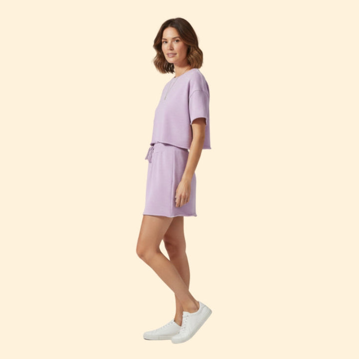 Women’s Two-Piece Skirt Set with Short Sleeve Top
