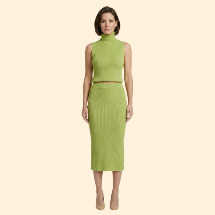 Women’s Two-Piece Skirt Set with Sleeveless Top