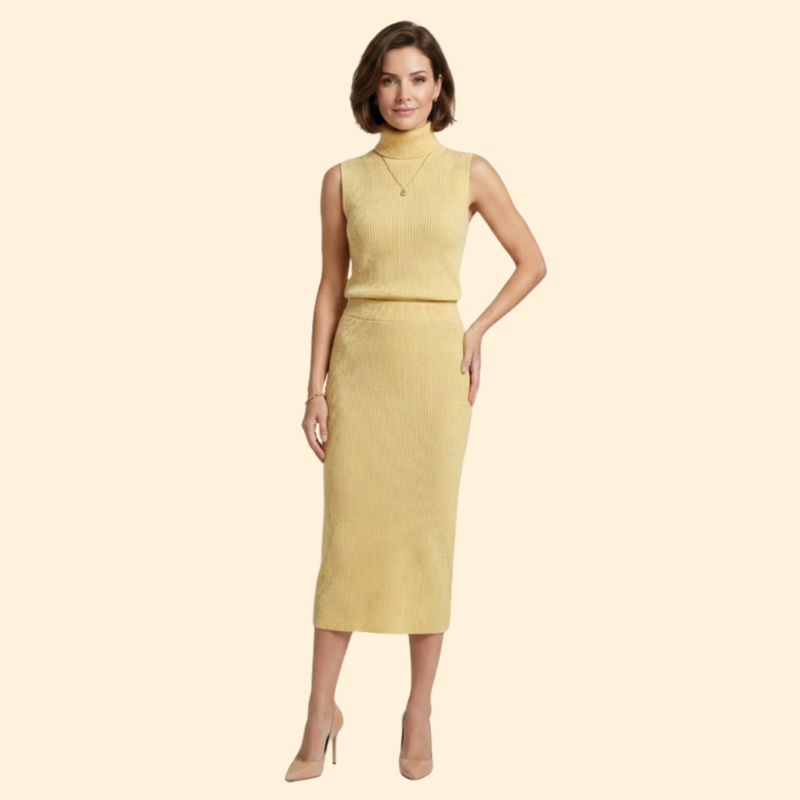 Women’s Two-Piece Skirt Set with Sleeveless Top