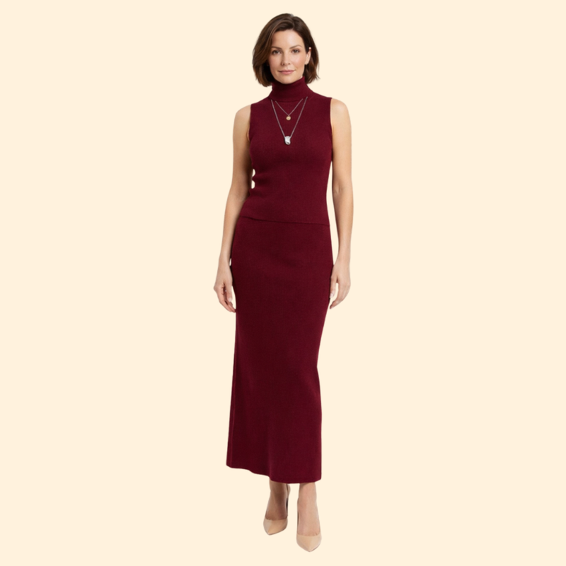 Women’s Two-Piece Skirt Set with Sleeveless Top