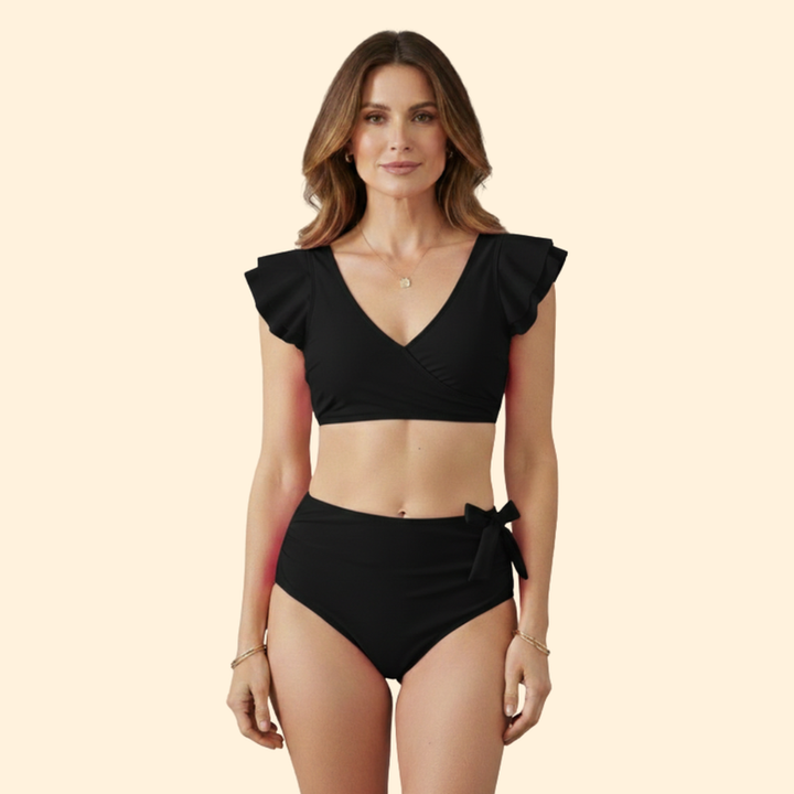 Women’s Two-Piece Swimsuit with Ruffled Sleeves