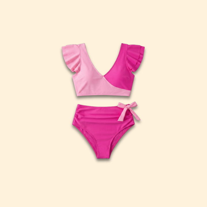 Women’s Two-Piece Swimsuit with Ruffled Sleeves