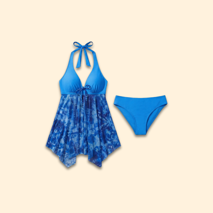 Women’s Two-Piece Swimsuit with Tie-Back Design