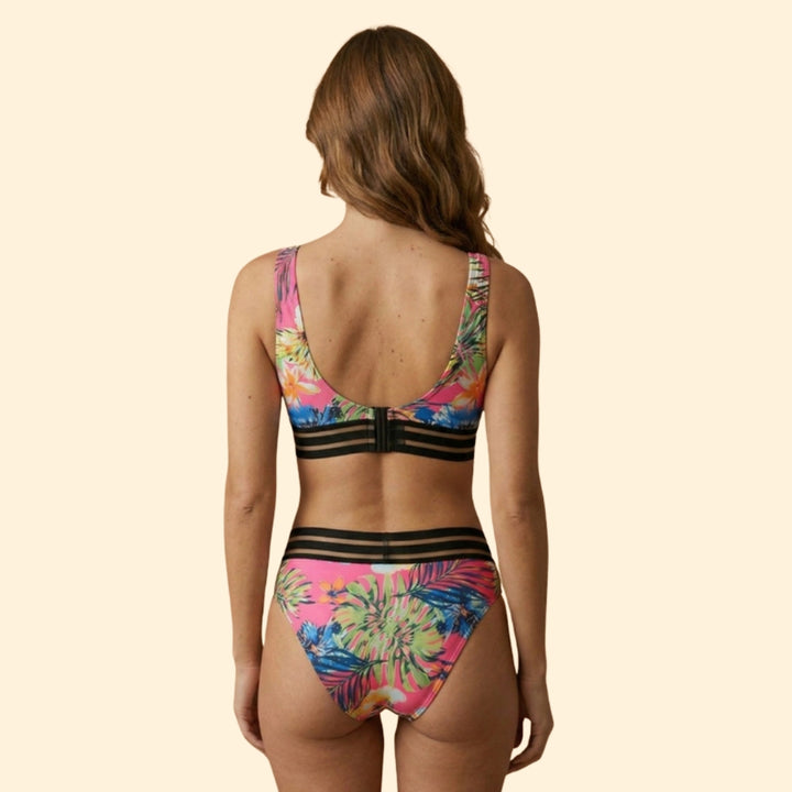 Women’s Two-Piece Swimwear with Tropical Print