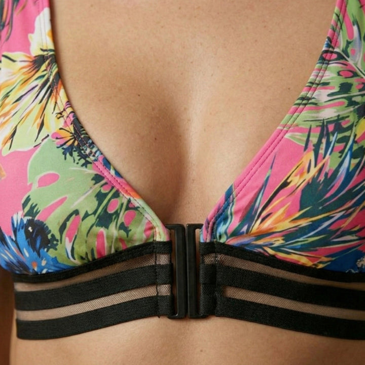 Women’s Two-Piece Swimwear with Tropical Print