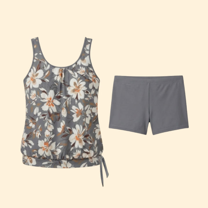 Women’s Two-Piece Tankini with Floral Top
