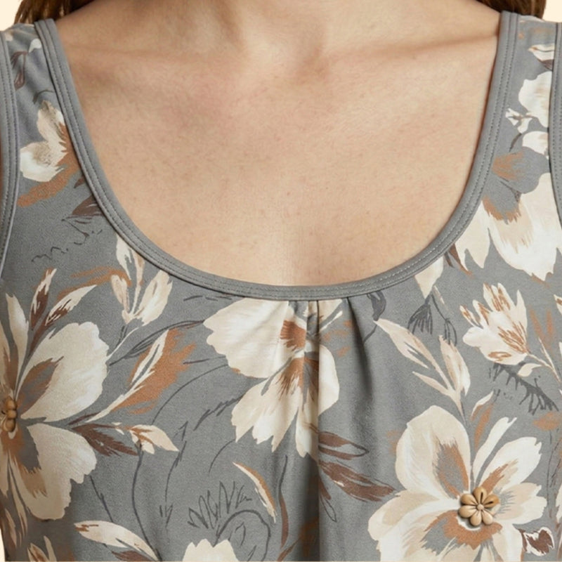 Women’s Two-Piece Tankini with Floral Top