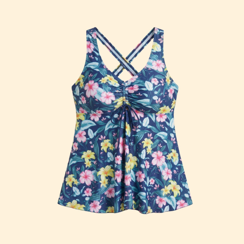 Women’s Two-Piece Tankini with High-Waisted Shorts