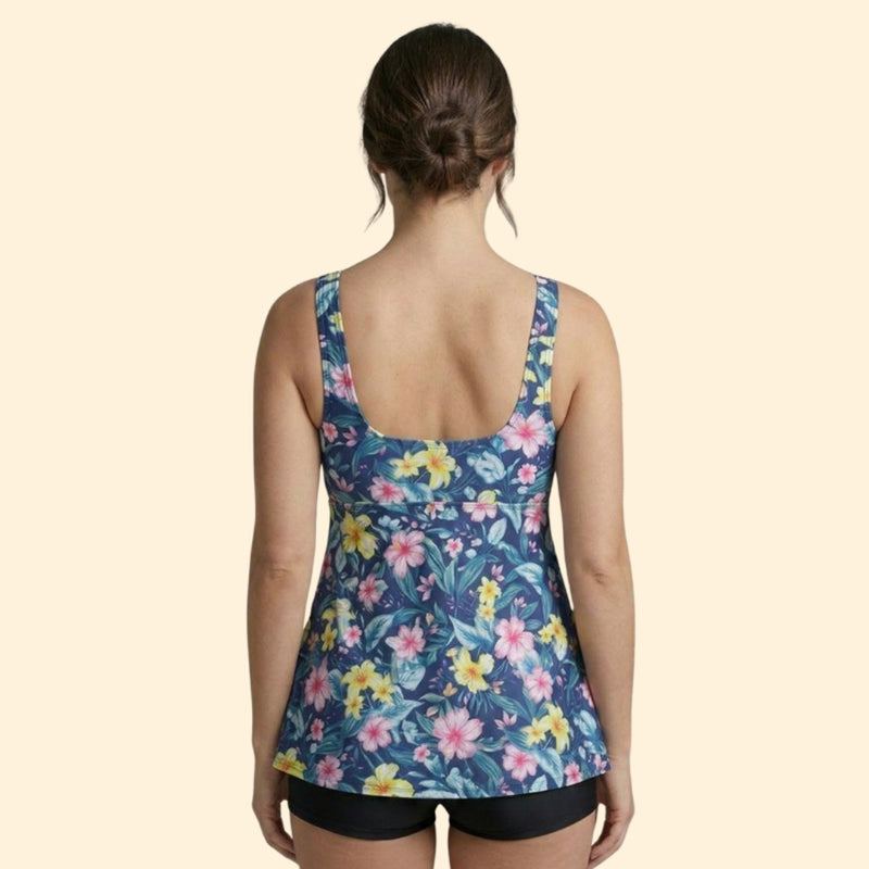 Women’s Two-Piece Tankini with High-Waisted Shorts