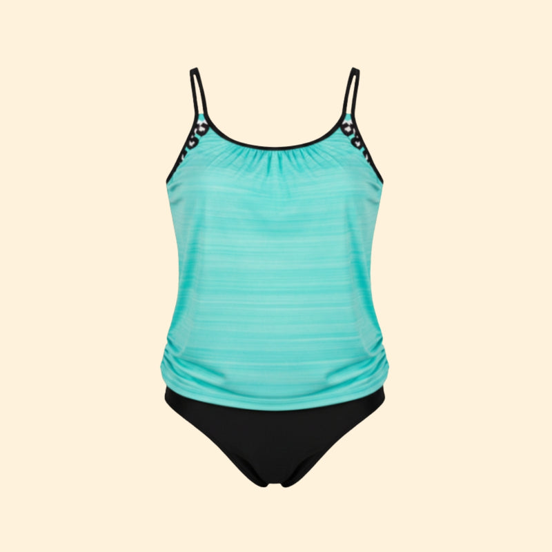 Women’s Two-Piece Tankini with Striped Top