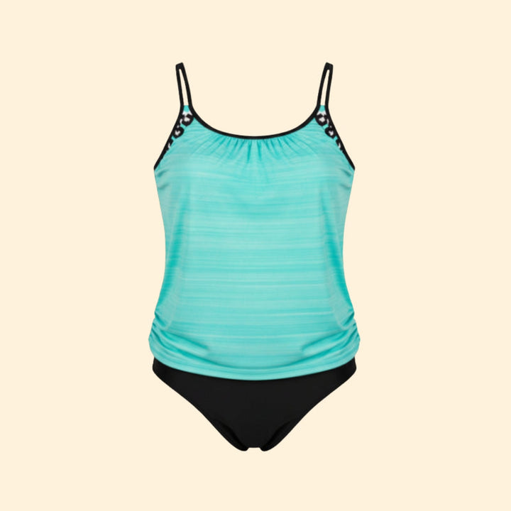 Women’s Two-Piece Tankini with Striped Top