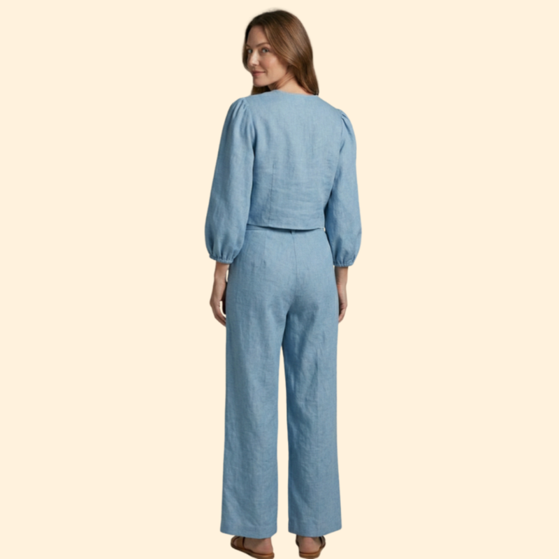 Women’s Two Piece Set with Tie Front Top