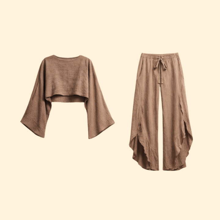 Women’s Two Piece Set with Tie Waist Pants