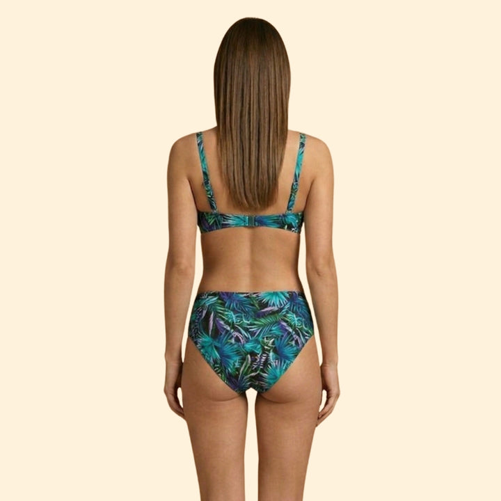 Women’s Underwire Swimwear with Tropical Pattern