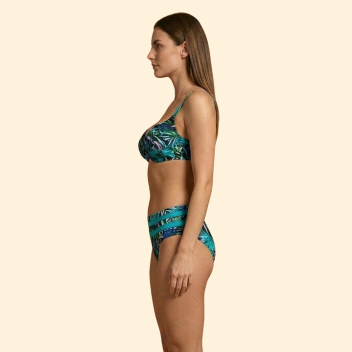 Women’s Underwire Swimwear with Tropical Pattern