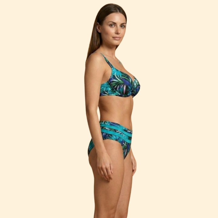 Women’s Underwire Swimwear with Tropical Pattern