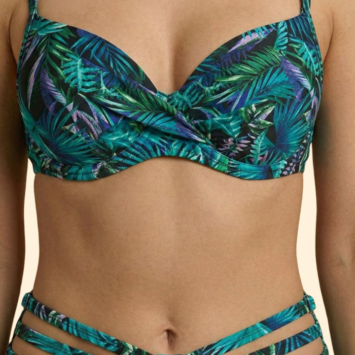 Women’s Underwire Swimwear with Tropical Pattern