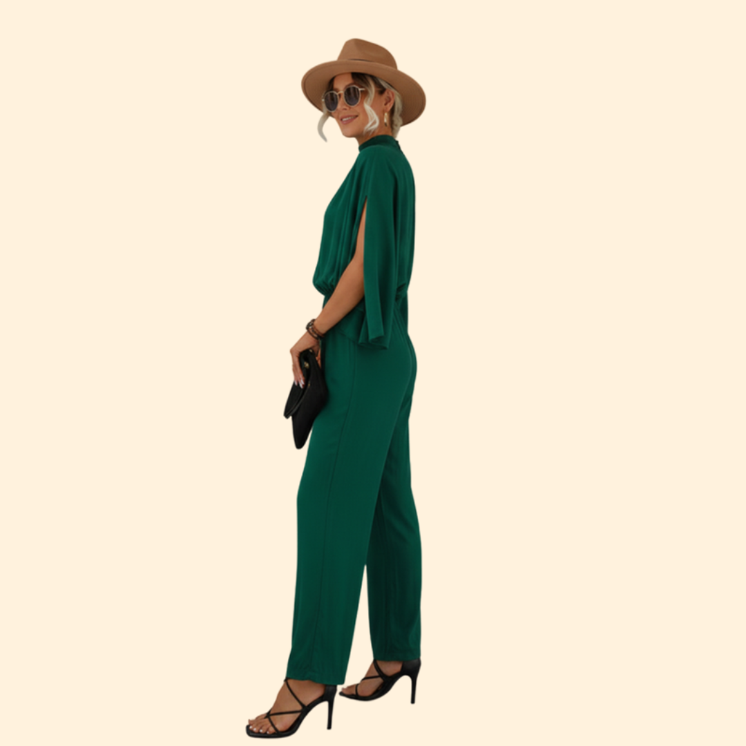 Women's Casual Jumpsuit with Elastic Waistband