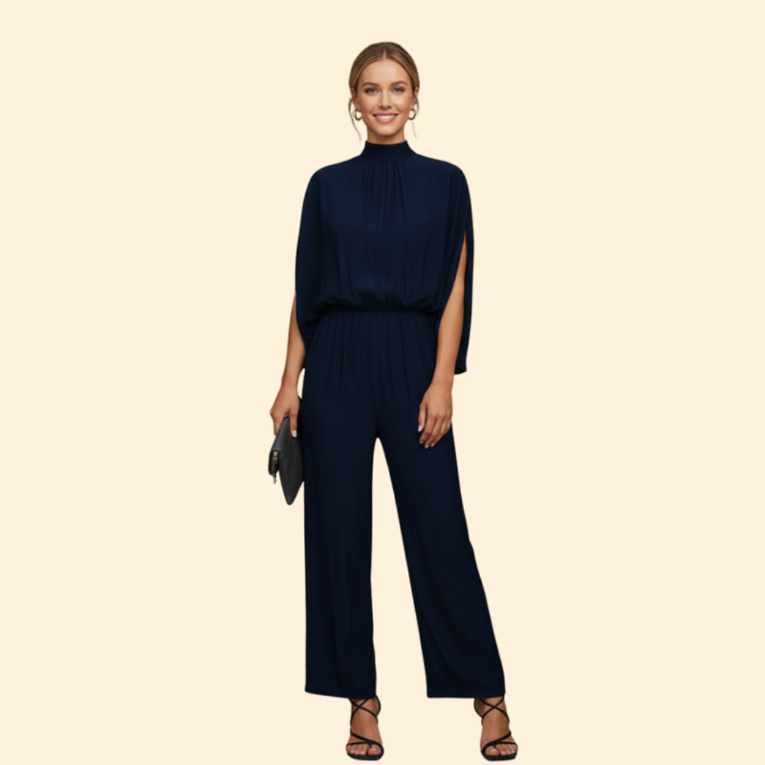 Women's Casual Jumpsuit with Elastic Waistband