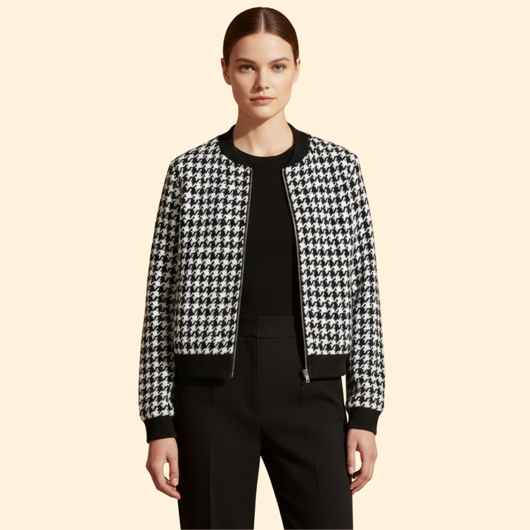 Women’s Urban Plaid Bomber Jacket with Front Pockets