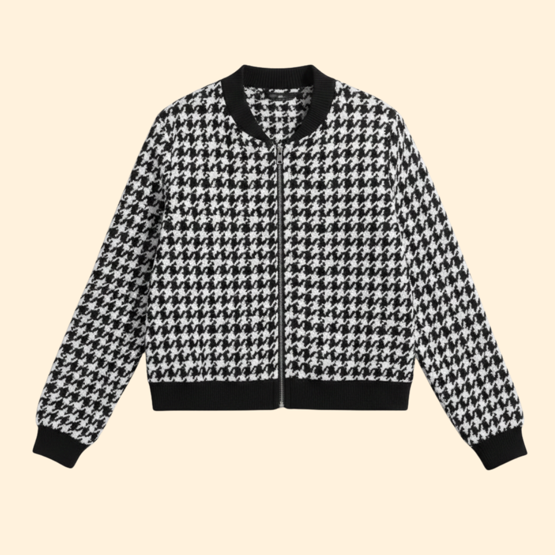 Women’s Urban Plaid Bomber Jacket with Front Pockets
