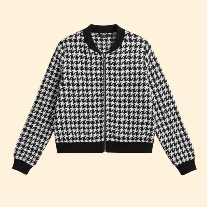 Women’s Urban Plaid Bomber Jacket with Front Pockets