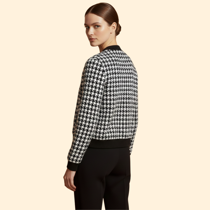 Women’s Urban Plaid Bomber Jacket with Front Pockets