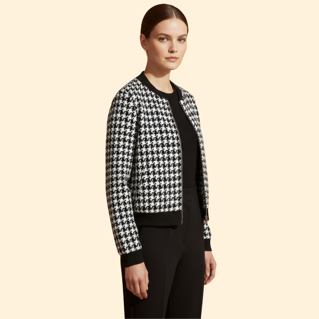 Women’s Urban Plaid Bomber Jacket with Front Pockets