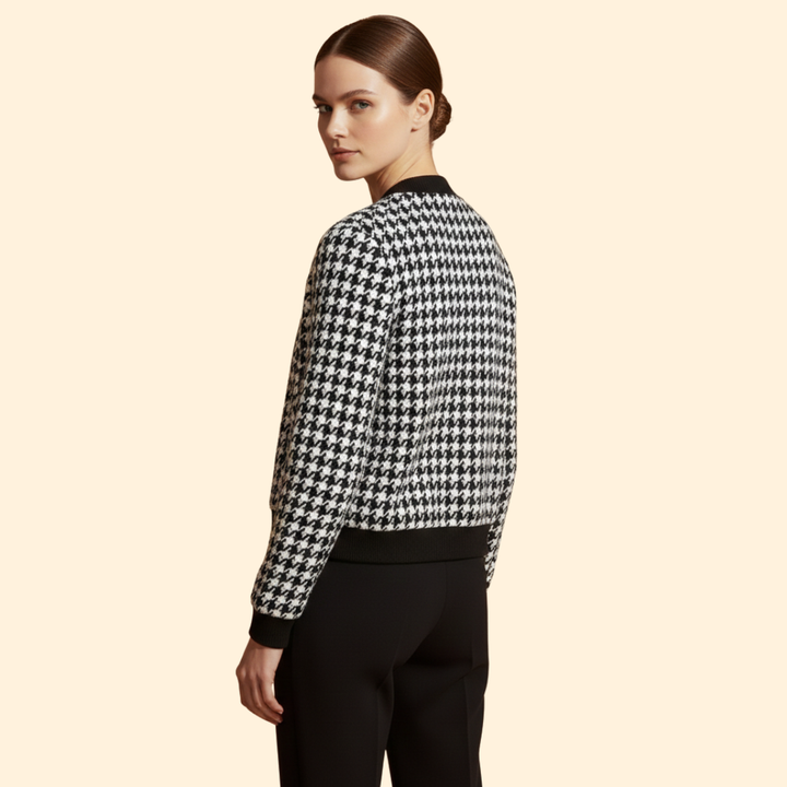 Women’s Urban Plaid Bomber Jacket with Front Pockets