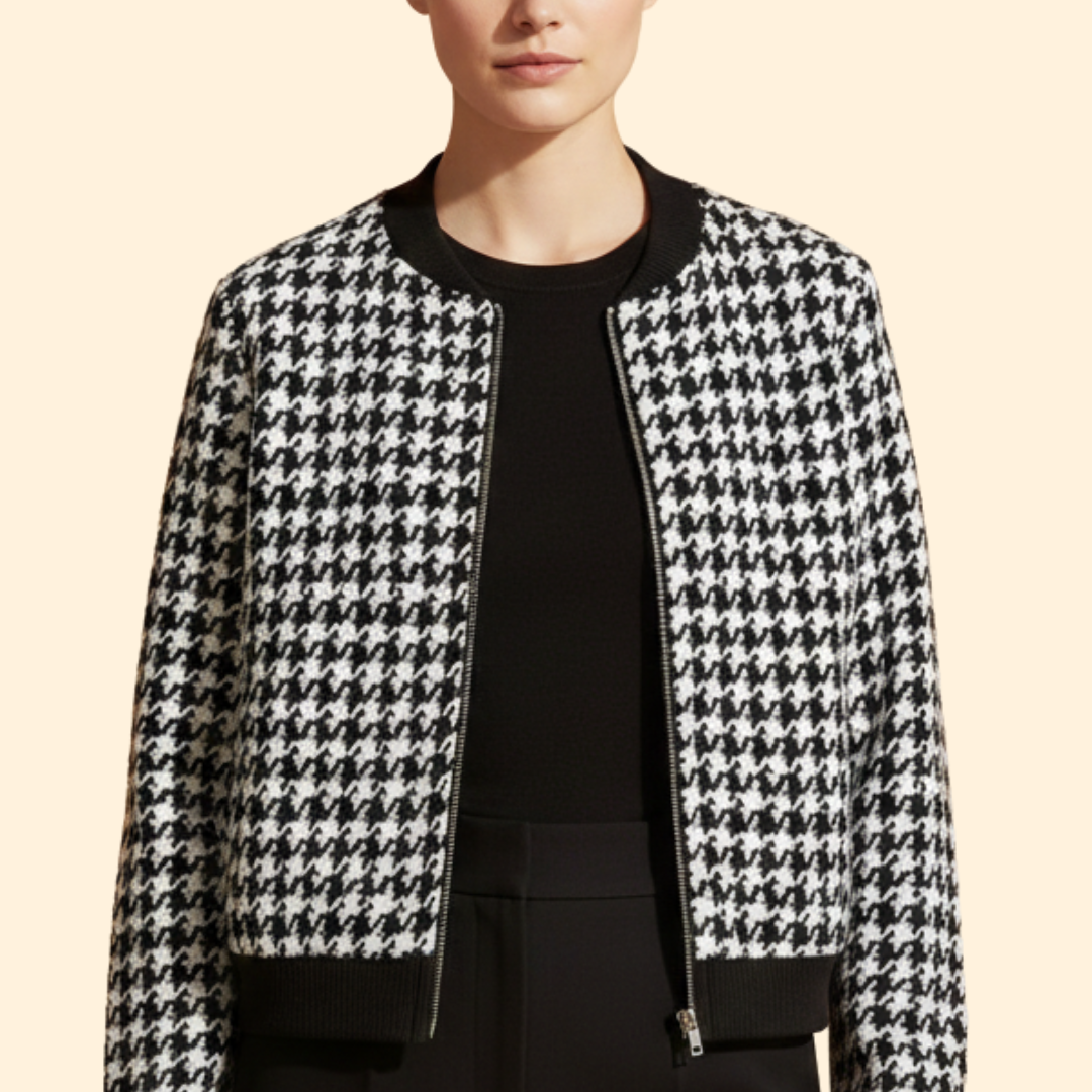 Women’s Urban Plaid Bomber Jacket with Front Pockets