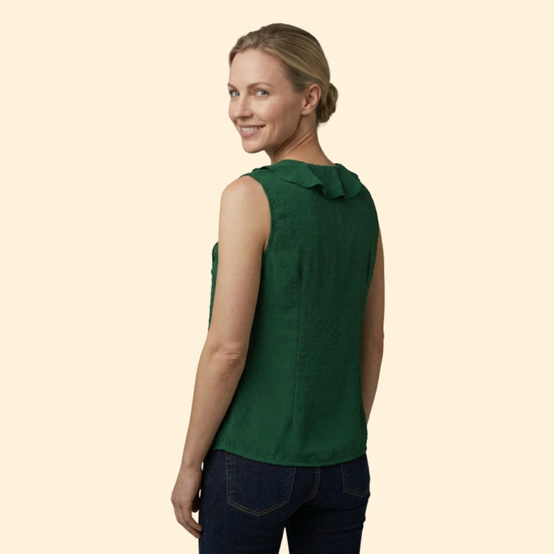 Women's V-Neck Blouse with Button Front Design