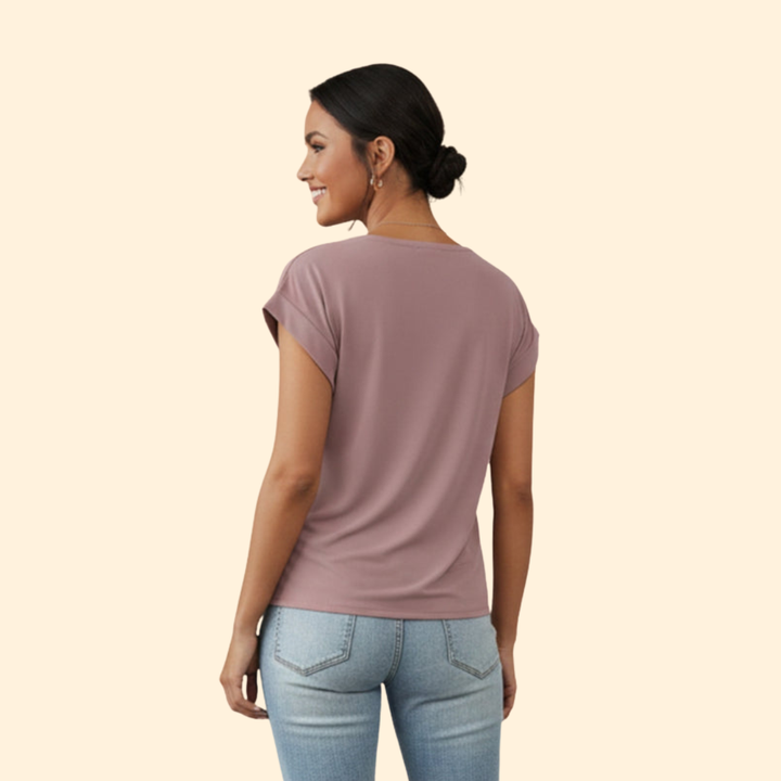 Women’s V-Neck Blouse with Relaxed Fit