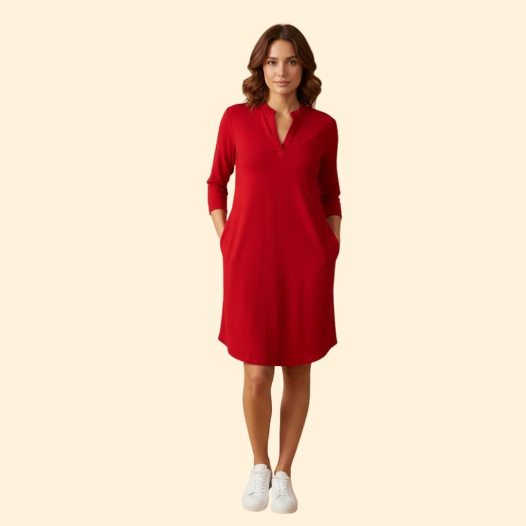 Women's V-Neck Dress Loose Fit
