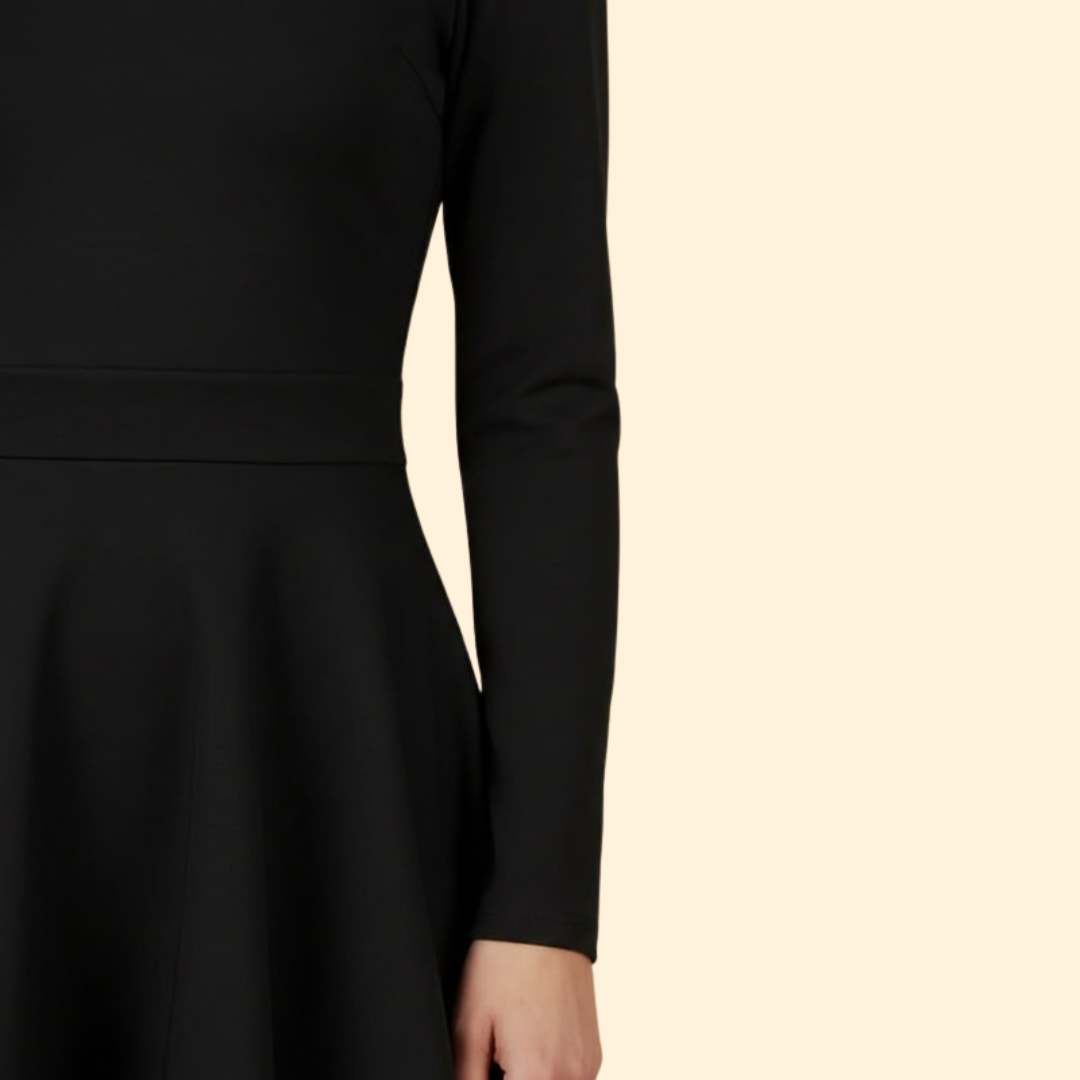 Women's V-Neck Dress with Flared Skirt