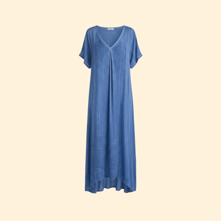 Women’s V-Neck Dress with Short Sleeves