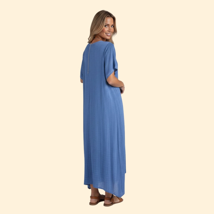 Women’s V-Neck Dress with Short Sleeves