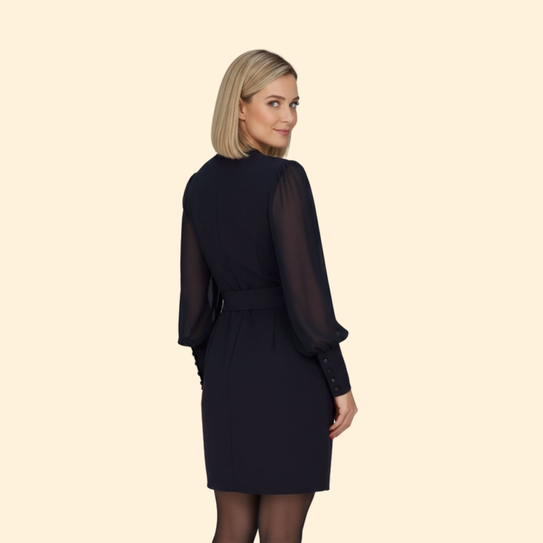 Women’s V-Neck Dress with Sparkling Accent