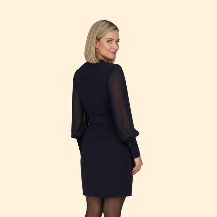 Women’s V-Neck Dress with Sparkling Accent